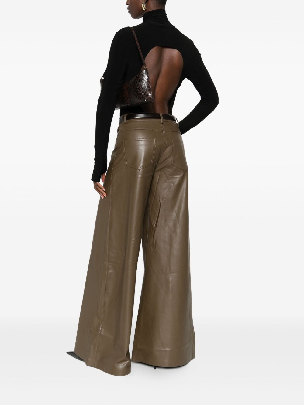 Norma Kamali Roll-Neck Cotton Bodysuit Black