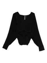 Norma Kamali Oversized Hooded Ruched Black Bodysuit With Long Sleeves Black