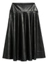 Norma Kamali Pleated Mid-Length Black Skirt Black