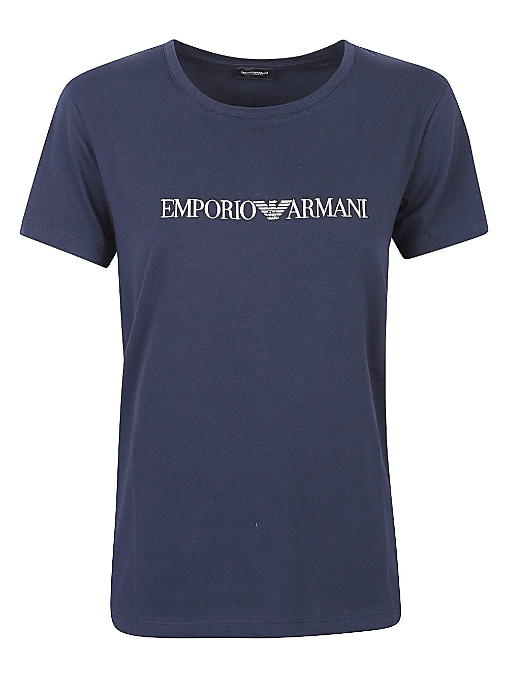 Emporio Armani Logo Cotton Jersey T-Shirt Blue