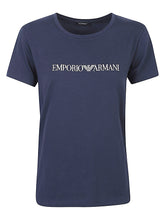 Emporio Armani Logo Cotton Jersey T-Shirt Blue