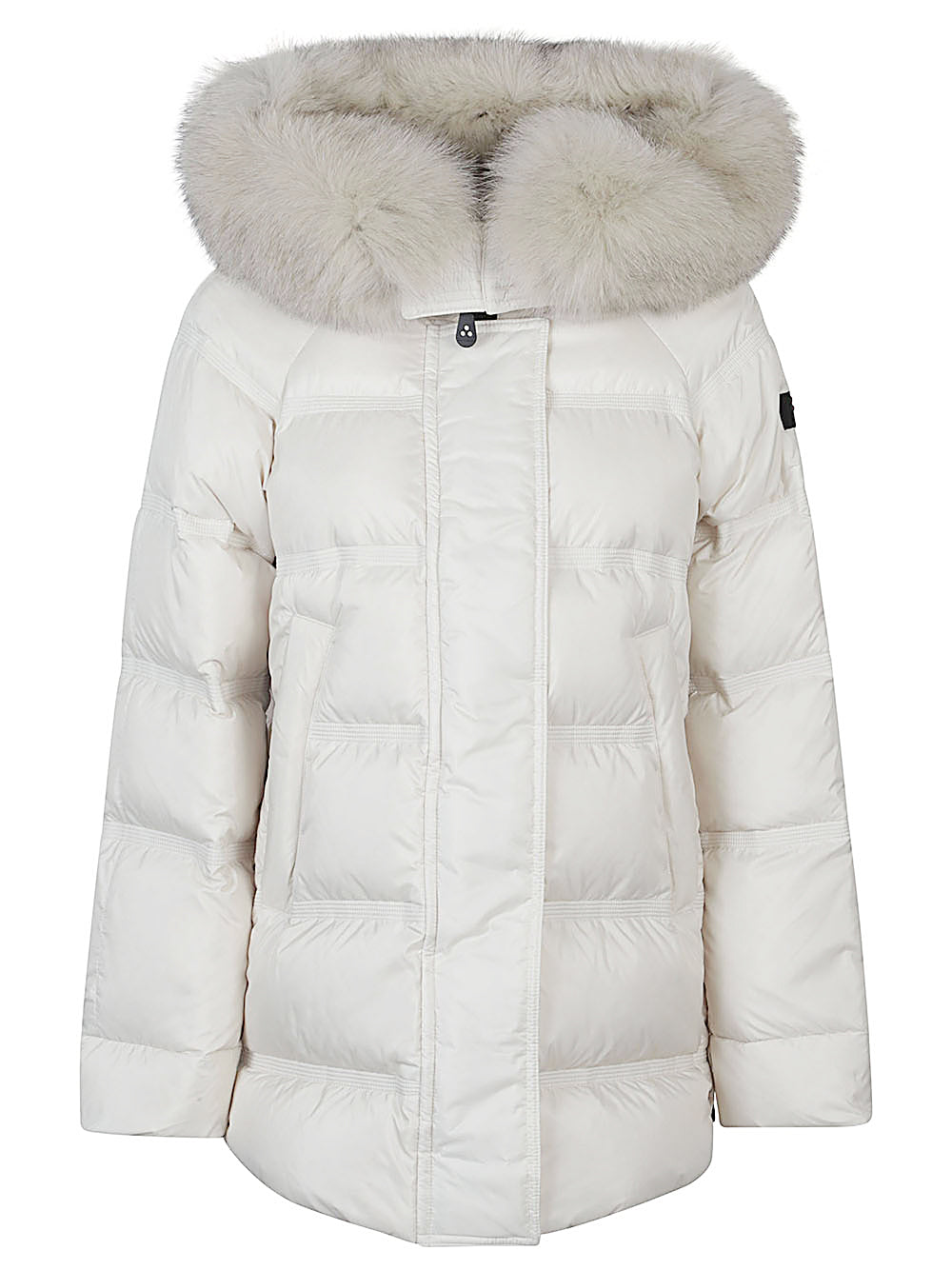 Peuterey Quilted Down Hooded Coat Ivory