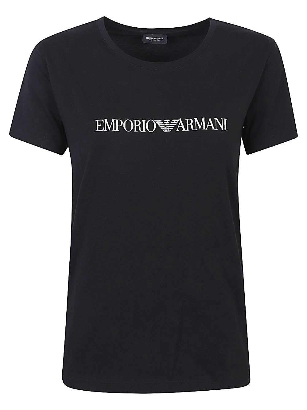 Emporio Armani Logo Cotton-Jersey T-Shirt Black Black