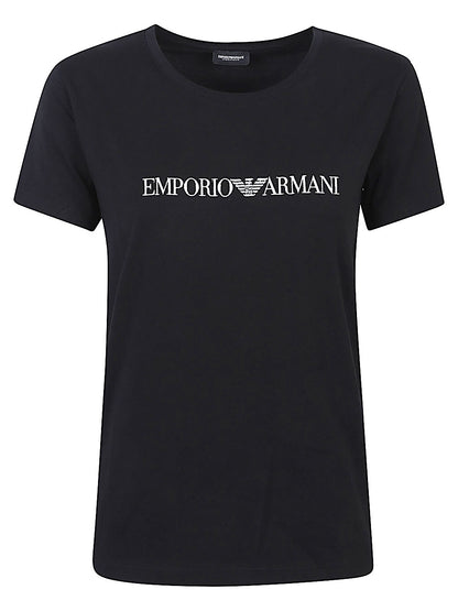 Emporio Armani Logo Cotton-Jersey T-Shirt Black Black