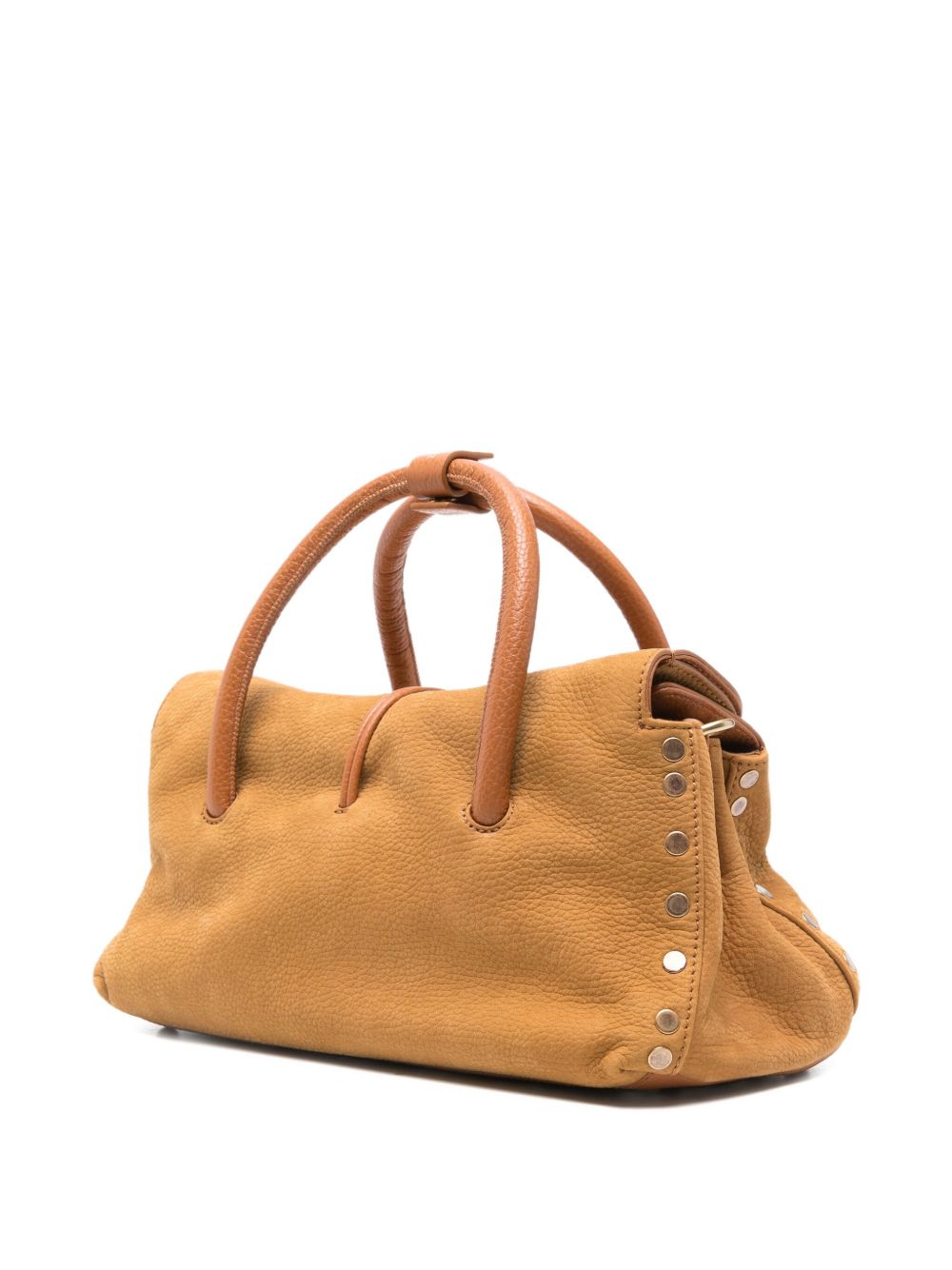 Zanellato Jones Small Suede Leather Handbag Brown