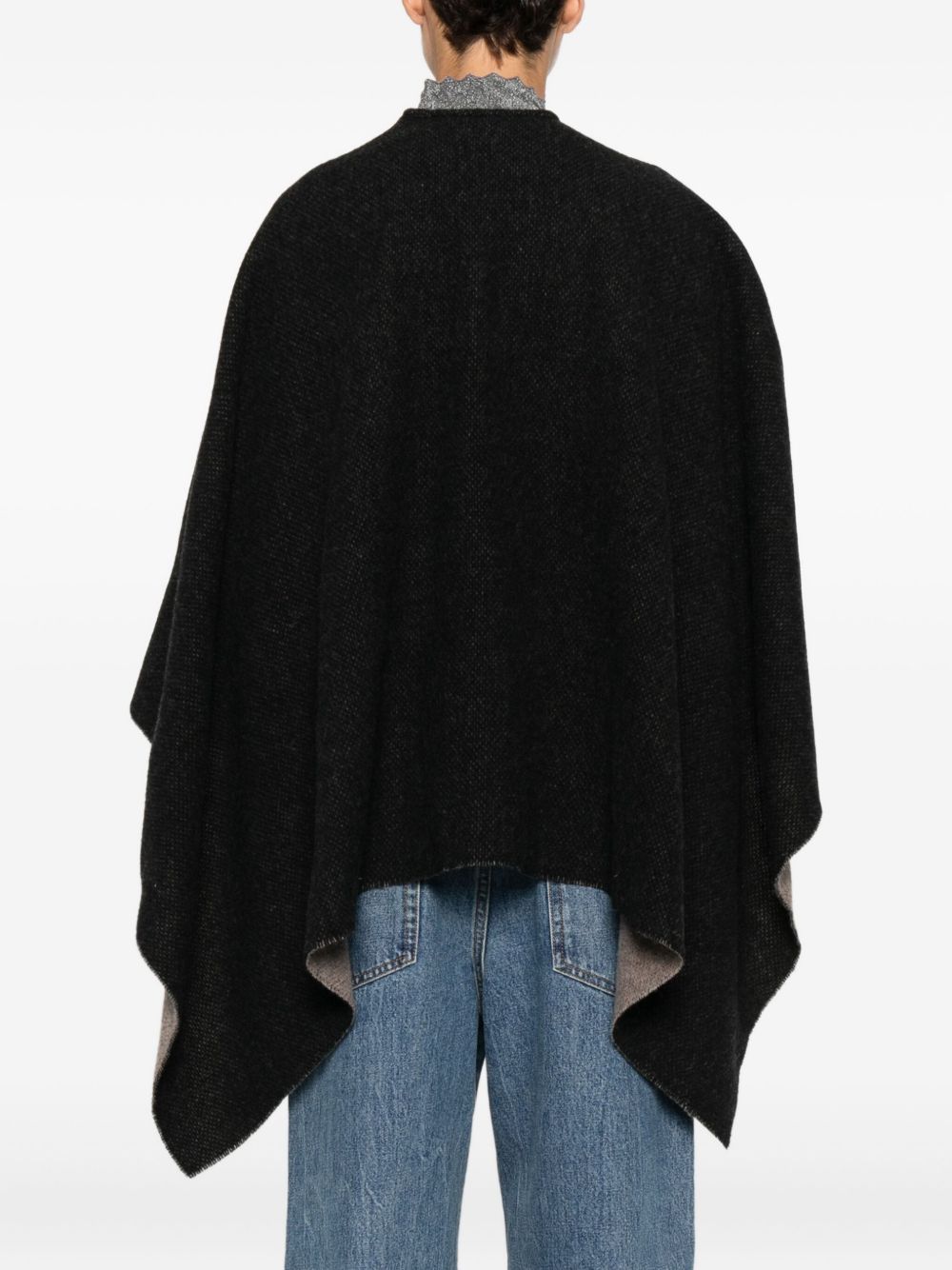 Emporio Armani Wool Cape Black black