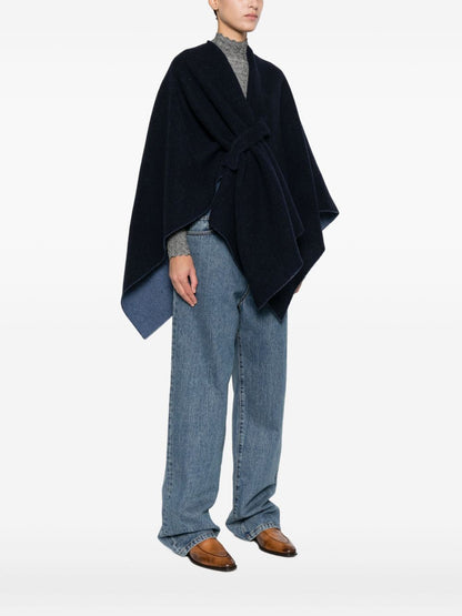 Emporio Armani Wool Cape in Blue