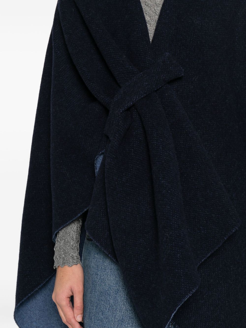 Emporio Armani Wool Cape in Blue