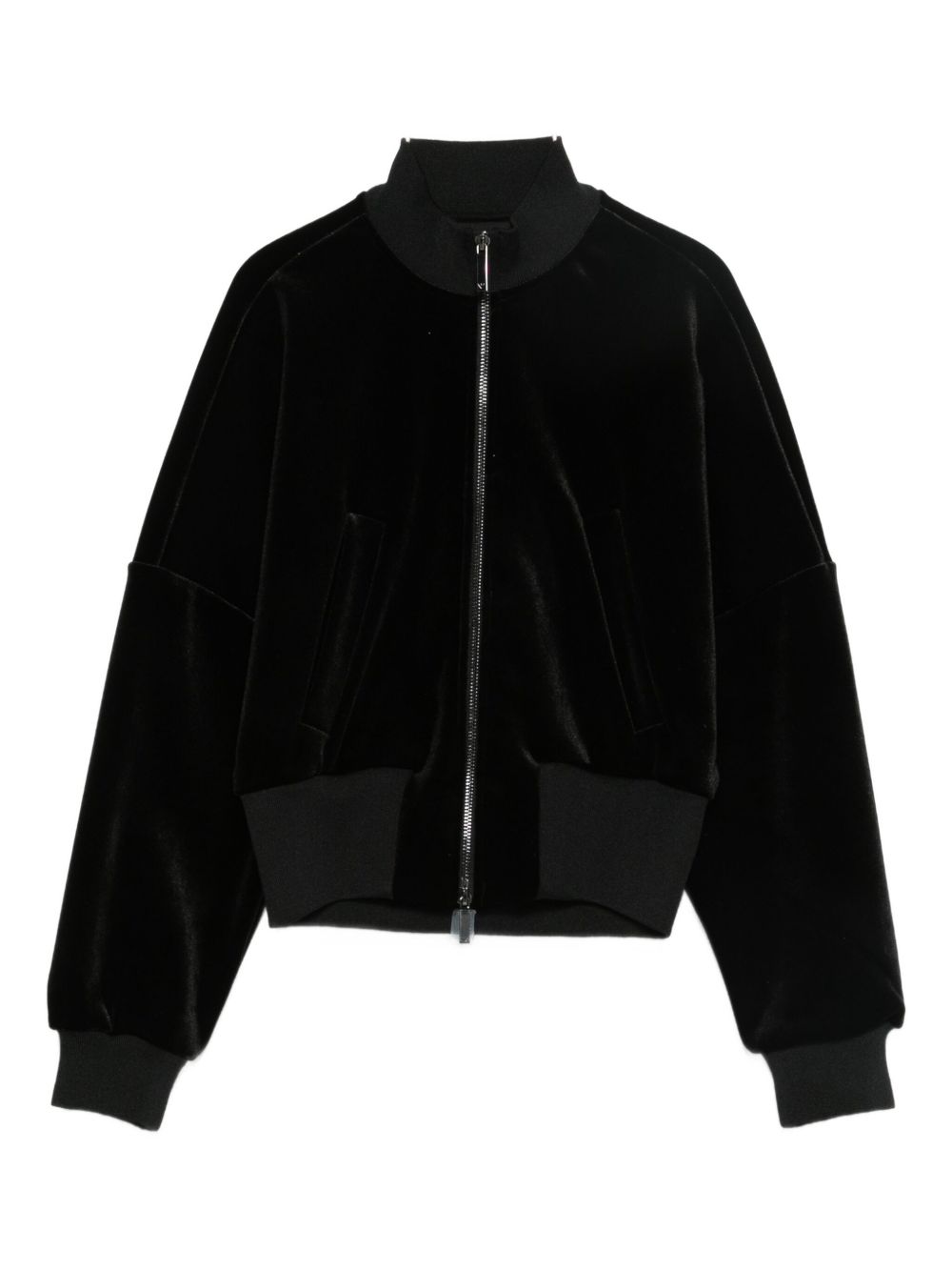 Emporio Armani Black Wool Bomber Jacket Black