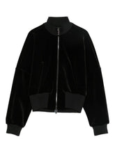 Emporio Armani Black Wool Bomber Jacket Black