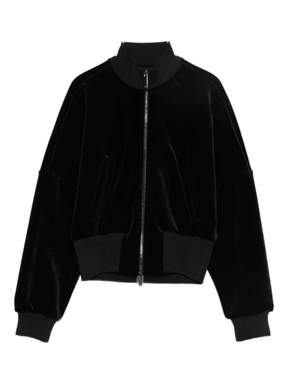 Emporio Armani Black Wool Bomber Jacket Black