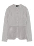 Emporio Armani Textured Panelled Buttoned Crewneck Jacket Silver