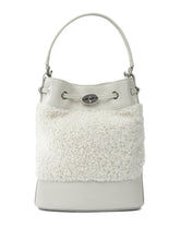 Zanellato Mondà Dolly Small Leather and Fur-Panel Bucket Bag White White