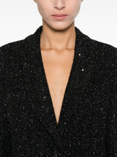 Emporio Armani Lurex Single-Breasted Wool-Blend Blazer Black Black