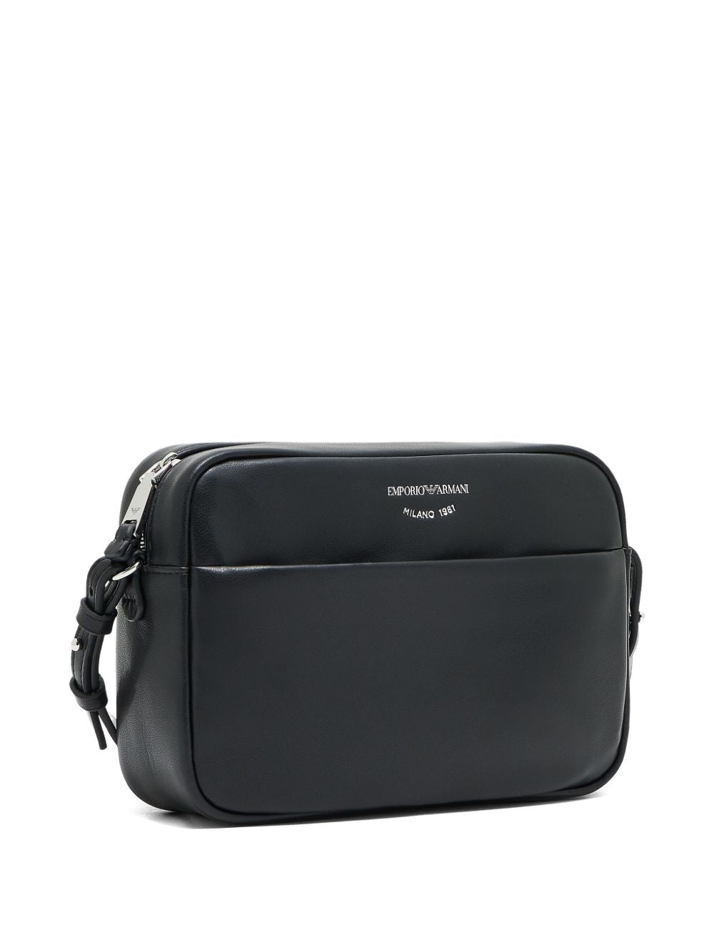 Emporio Armani Quilted Bovine Leather Clutch Bag Black