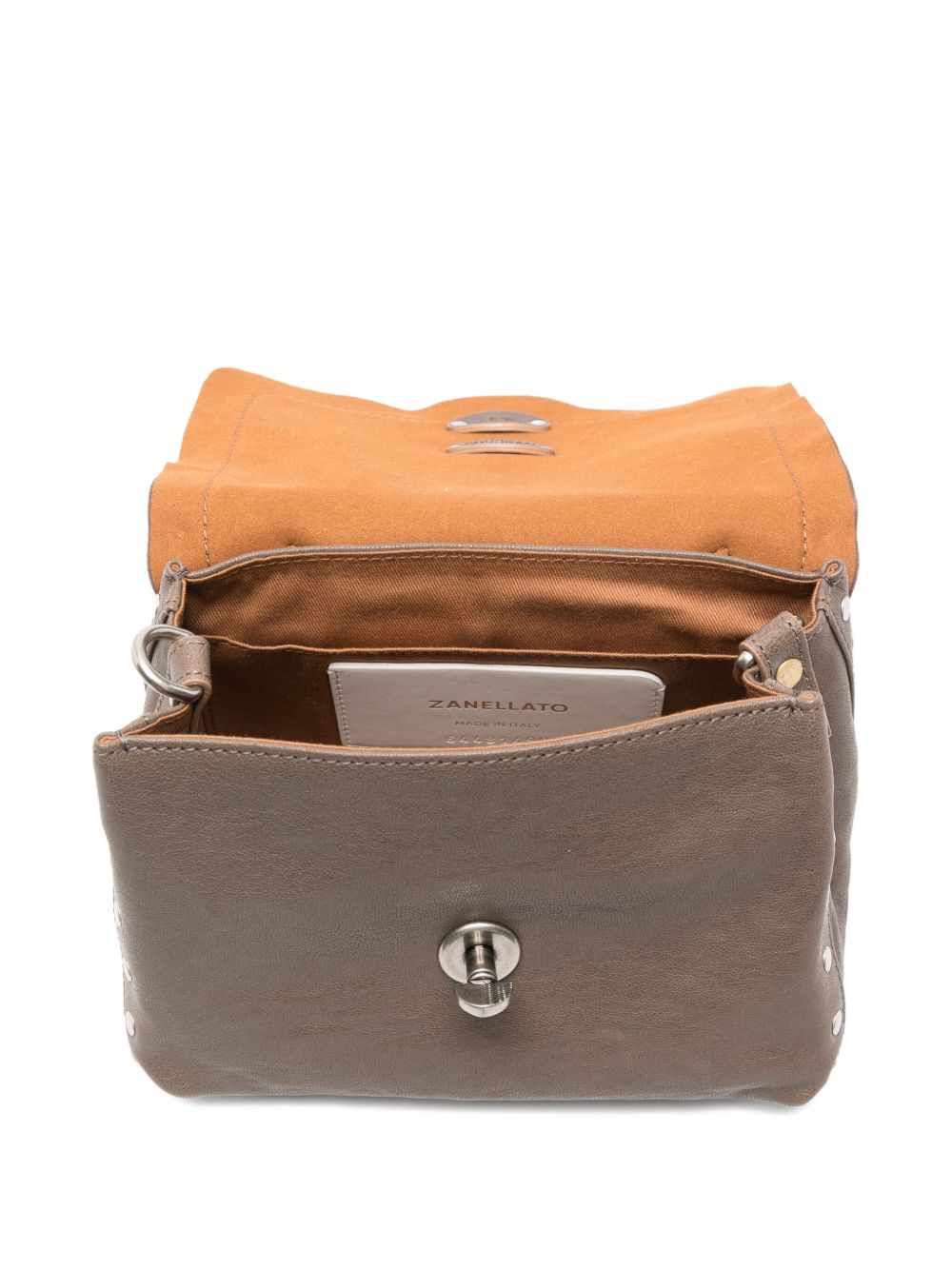 Zanellato Postina Baby Tabacco Leather Handbag Grey