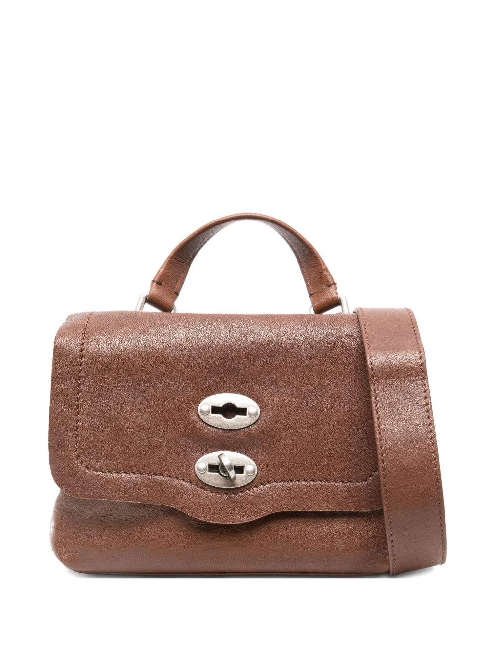 Zanellato Postina Baby Leather Top Handle Bag Brown