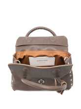 Zanellato Dotta Centauro Small Studded Leather Handbag Grey