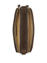 Tory Burch Miller Mini Embossed Suede-Leather Crossbody Bag Brown