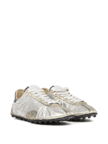 Maison Margiela Quilted Silver-Tone Sprinters Sneakers White
