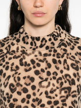 Semicouture Leopard-Print Wool-Cashmere Cropped Vest Brown
