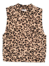 Semicouture Leopard-Print Wool-Cashmere Cropped Vest Brown