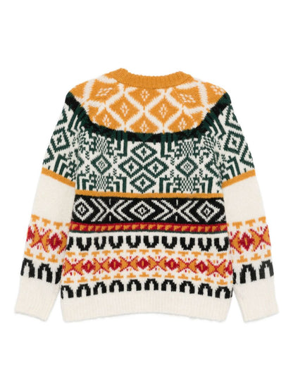 Semicouture Jacquard Crew-Neck Wool-Blend Sweater MultiColour MultiColour