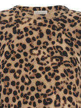Semicouture Leopard-Print Wool-Cashmere Crewneck Jumper Brown