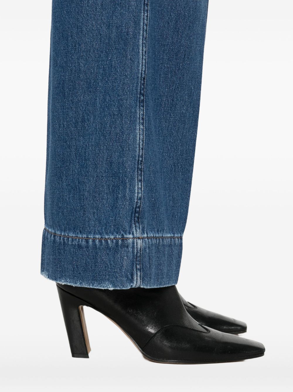 Semicouture Hayley Wide-Leg Blue Denim Jeans Blue