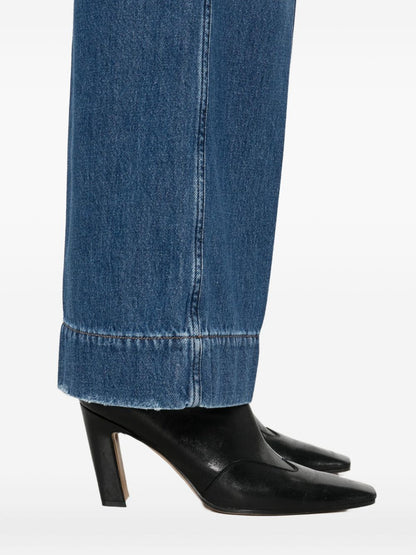 Semicouture Hayley Wide-Leg Blue Denim Jeans Blue