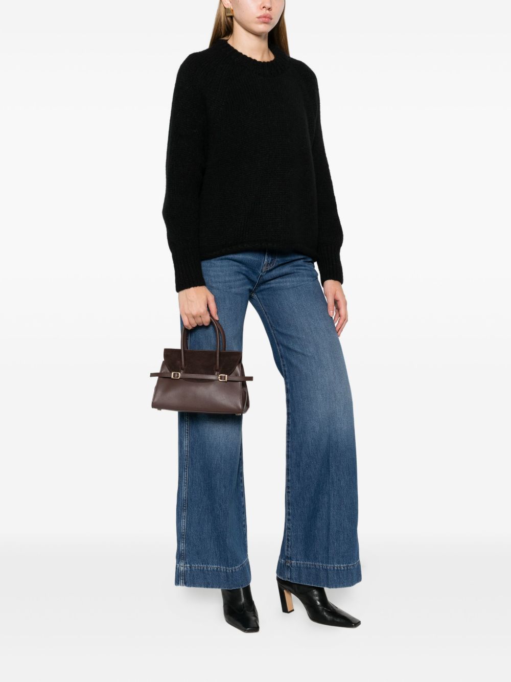 Semicouture Hayley Wide-Leg Blue Denim Jeans Blue