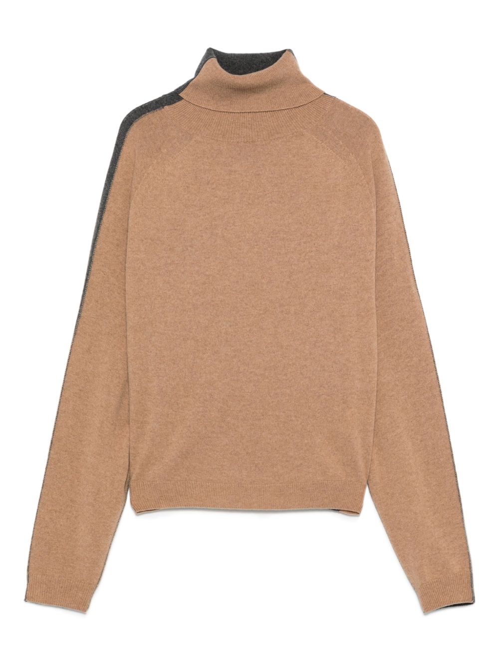Semicouture Turtleneck Wool and Cashmere-Blend Sweater Beige beige