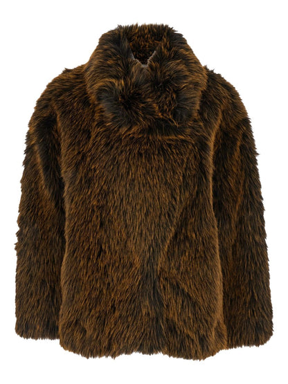 Semicouture Carol Faux-Fur Jacket Brown