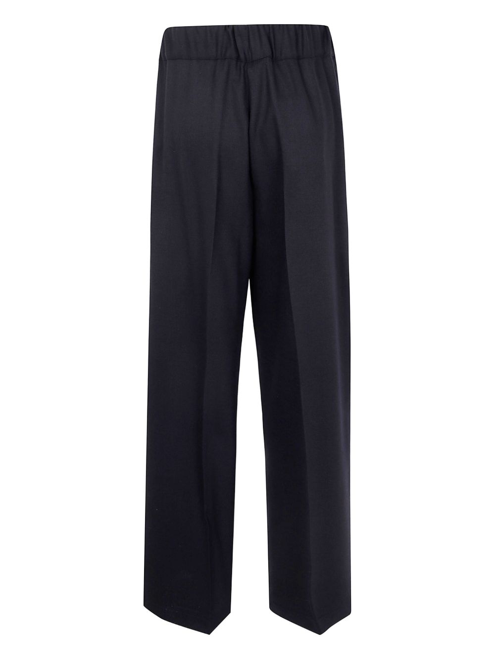 Semicouture Pleated Wool Wide-Leg Trousers Black Black