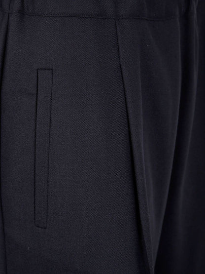 Semicouture Pleated Wool Wide-Leg Trousers Black Black