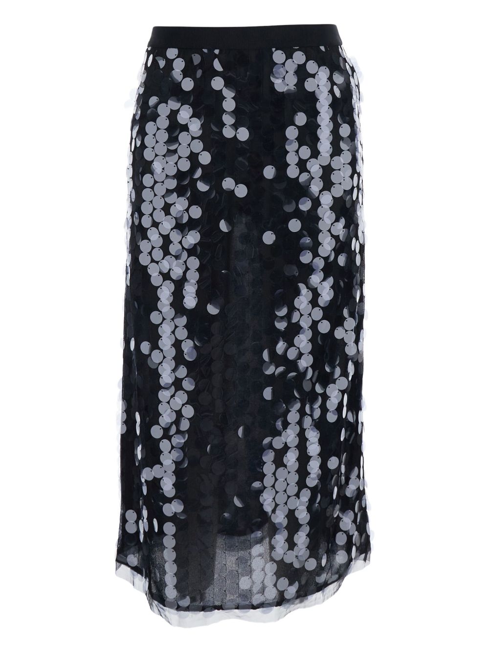 Semicouture Sequin-Embellished Midi Skirt Black