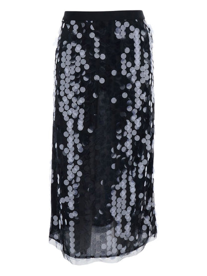 Semicouture Sequin-Embellished Midi Skirt Black