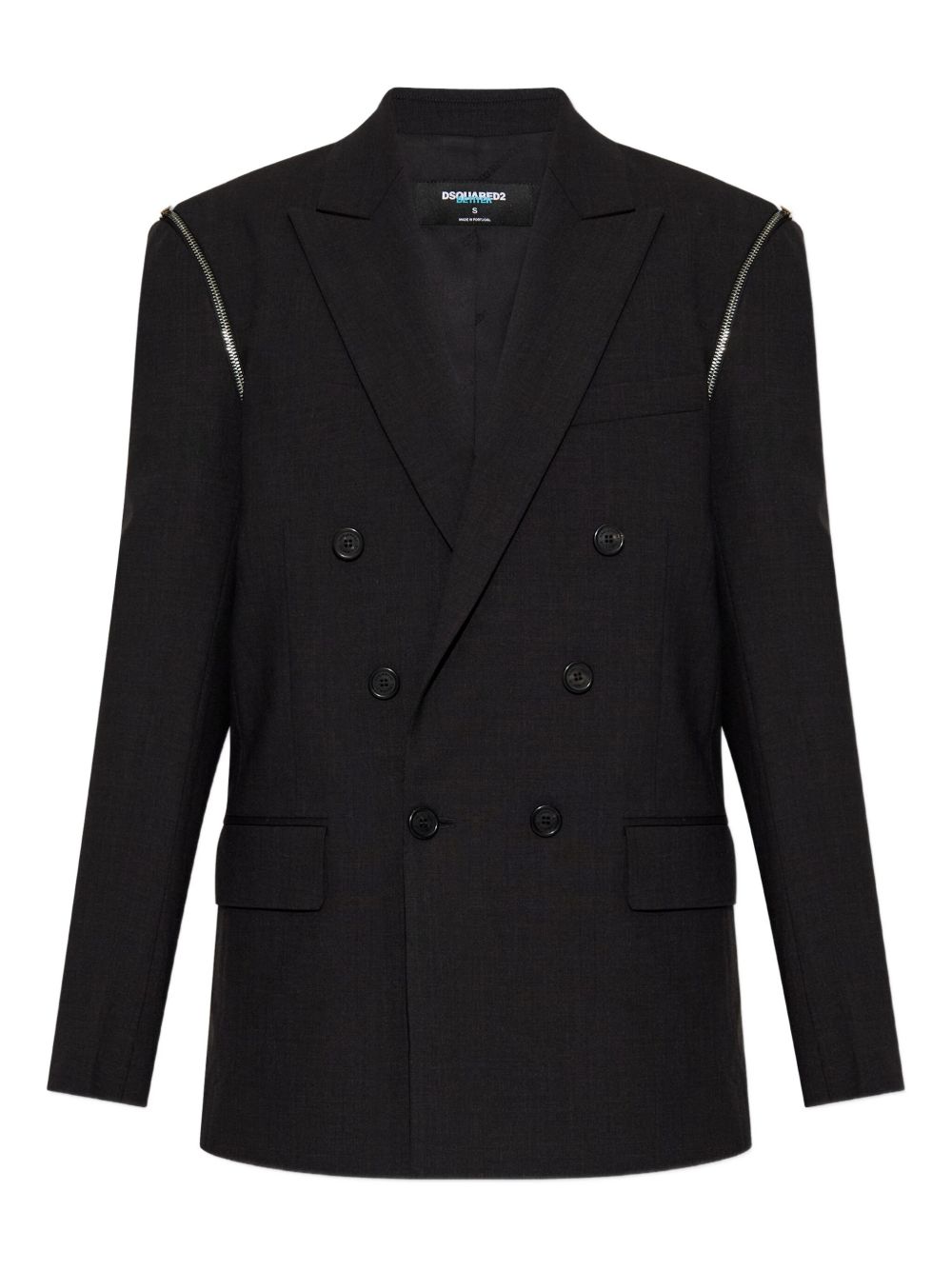 Dsquared2 Double-Breasted Wool-Blend Blazer Grey grey