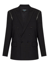 Dsquared2 Double-Breasted Wool-Blend Blazer Grey grey