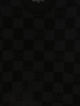 Emporio Armani Check Crewneck Sweater in Black Black