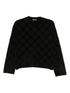 Emporio Armani Check Crewneck Sweater in Black Black