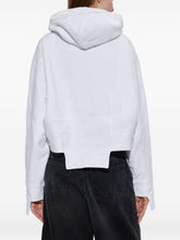 Dsquared2 Cropped Cotton Hoodie with Drawstring and Logo Print White White