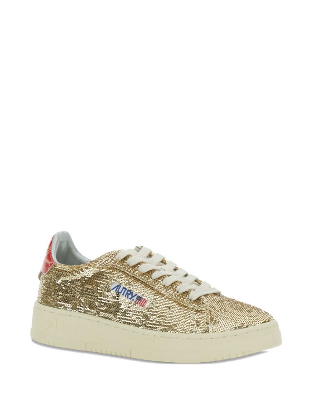 032C Golden Sequin-Embellished Dallas Low Sneakers Golden