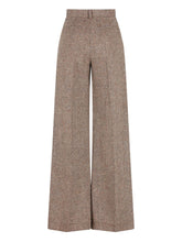 Valentino High-Rise Wool Trousers Light Brown