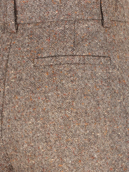 Valentino High-Rise Wool Trousers Light Brown