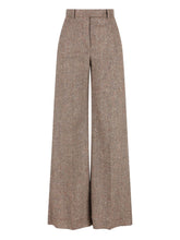 Valentino High-Rise Wool Trousers Light Brown