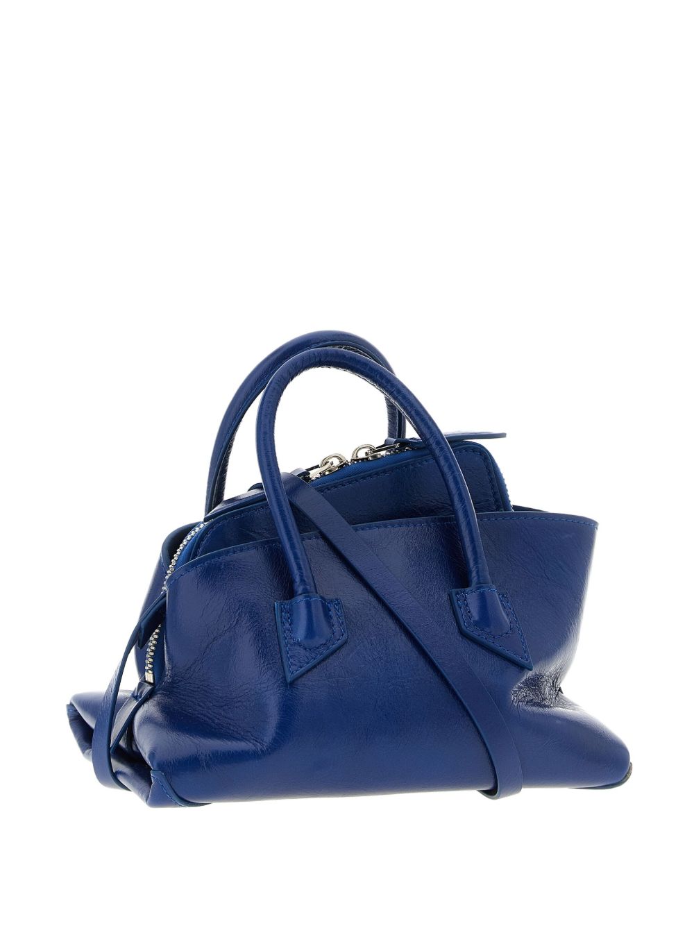 The Attico La Passeggiata Mini Embossed Suede Tote Bag Blue