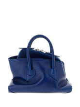 The Attico La Passeggiata Mini Embossed Suede Tote Bag Blue