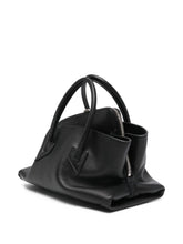 The Attico La Passeggiata Mini Leather Shopper Bag Black