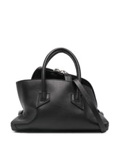 The Attico La Passeggiata Mini Leather Shopper Bag Black